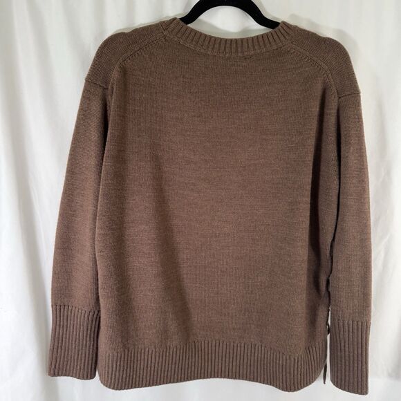 Athleta Wool Blend Sweater Women's XS Brown Knit Crew Neck Long Sleeve - Picture 8 of 10